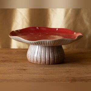 🍄🍄 RED MUSHROOM SMALL GLAZED CAKE STAND 🍄🍄